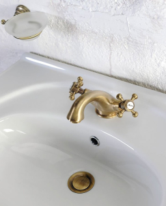 Sapho ANTEA stojánková umyvadlová baterie s výpustí, bronz 3176