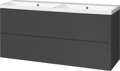 Mereo Aira, koupelnová skříňka s umyvadlem z litého mramoru 121 cm, antracit CN753M