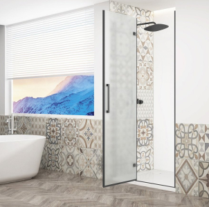 Gelco TRINITY BLACK sprchové dveře do niky 900mm, matné sklo, levé GT1290ML-B