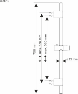 Mereo Držák sprchy posuvný 700 mm CB931B
