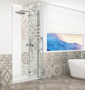 Gelco TRINITY CHROME sprchové dveře do niky 800mm, čiré sklo, pravé GT1280CR-CH