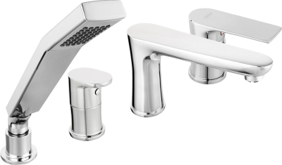 Novaservis Vanová stojánková baterie 4-otvorová ALGEO SQUARE chrom 82045,0