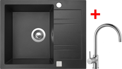 Granitový dřez Sinks LINEA 600 Granblack+VITALIA LI60030VVICL