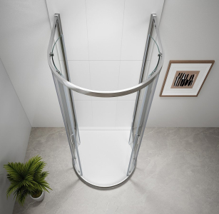 Polysan EASY půlkruhová sprchová zástěna 900x900mm, čiré sklo EL4615