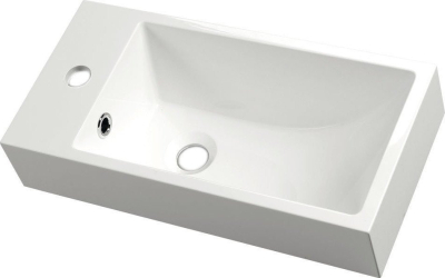 Sapho ARIANA umývátko, litý mramor, 50x25cm, baterie vlevo, bílá SM012