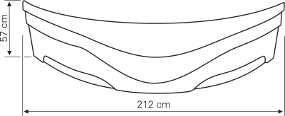 Aqualine DUNAJ 150 čelní panel, výška 57cm, včetně montážní sady G1355