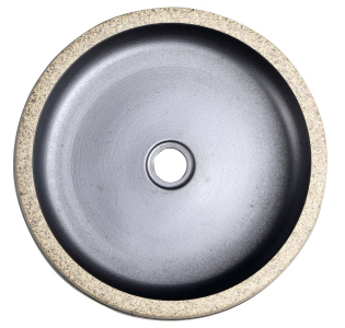 Sapho PRIORI keramické umyvadlo na desku, Ø 41cm, černá/kámen PI021