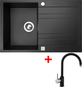 Granitový dřez Sinks GRANDE 800 Metalblack+VITALIA GR GRA74VIGR74