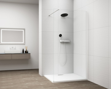 Polysan ESCA WHITE MATT jednodílná sprchová zástěna k instalaci ke stěně, sklo čiré, 1400 mm ES1014-03