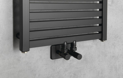 Aqualine TONDI otopné těleso rovné 450x970 mm, středové připojení, černá mat DT456T