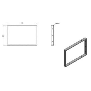 Sapho Podpěrná konzole 490x330x40mm, lakovaná ocel, zlato mat, 1 ks 30377