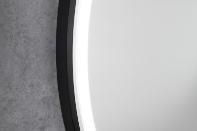 Sapho KADRIS kulaté zrcadlo s LED osvětlením ø 80cm, černá mat KD080