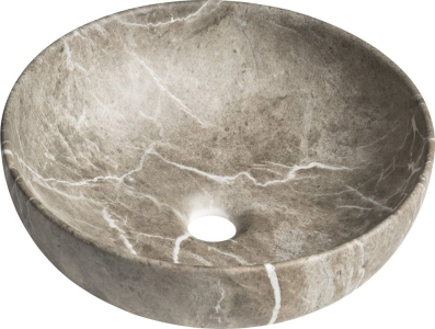 Sapho RONDANE keramické umyvadlo na desku Ø 41cm, breccia mramor AR435BM
