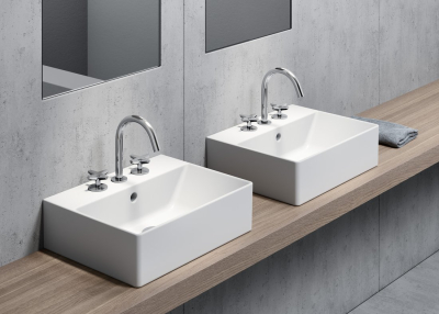 GSI KUBE X keramické umyvadlo 45x35cm, broušená spodní hrana, bílá mat 94859109