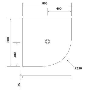 Polysan FLEXIA vanička z litého mramoru čtvrtkruh, s možností úpravy rozměru, 80x80cm, R550 91171