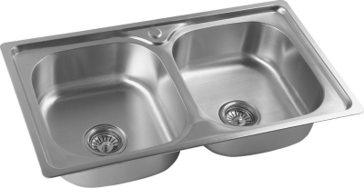 Aqualine Nerezový vestavný dřez, dvojitý 81x18x46cm AQ8146B