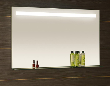 Sapho BRETO zrcadlo s LED osvětlením a policí 100x60, 8cm BT100