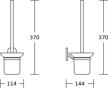 Aqualine RUMBA WC štětka závěsná, mléčné sklo, chrom RB108