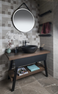 Sapho TWIGA umyvadlový stolek 120x72x50 cm, černá mat/dub starobílý VC453-120-5