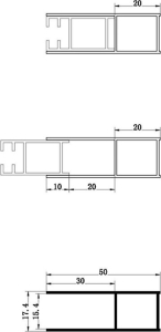 Mereo Nastavovací profil pro kouty a dveře Novea 20 - 40 mm, výška 2 m, chrom ALU CKND250Z
