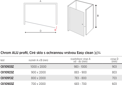 Mereo Pivotové sprchové dveře, Novea, 70x200 cm, chrom ALU, sklo Čiré, L/P provedení CK10903Z