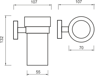 Nimco UNIX Držák na kartáčky, nádobka keramická UN 13058KN-26