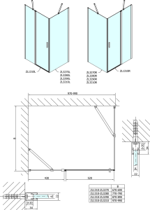 Polysan ZOOM obdélníkový sprchový kout 1000x800mm L/P varianta ZL1310ZL3280
