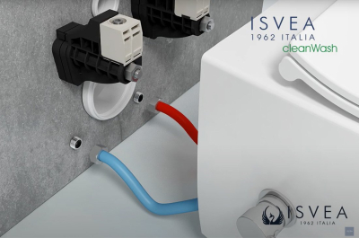 Isvea INFINITY CLEANWASH závěsná WC mísa, integrovaná baterie a bidet. sprška, Rimless, 36, 5x53cm, bílá 10NFS1005I