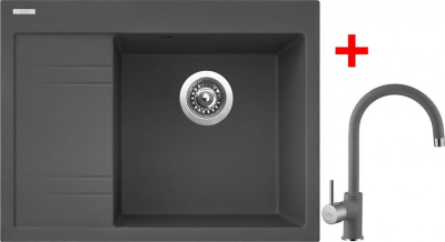 Granitový dřez Sinks RIM 650 P Titanium + Vitalia GR G3272