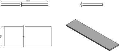 Sapho AVICE deska pod umyvadlo 230x50cm, tl.5cm, dub Rover AV234