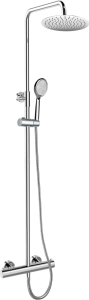 Mereo Termostatická baterie s talířovou kulatou slim sprchou, nerez CB60104TSC