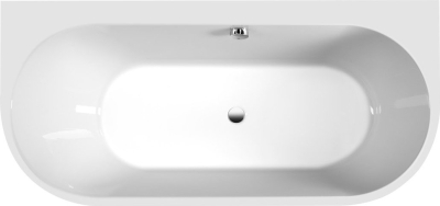 Polysan ASTRA DL MONOLITH nástěnná stojící vana 160x75x60cm, bílá/černá 33611MDLB