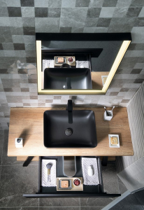 Sapho TWIGA umyvadlový stolek 120x72x50 cm, černá mat/dub starobílý VC453-120-5