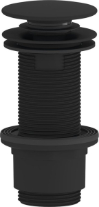 Sapho Umyvadlová výpust 5/4“, click-clack, velká zátka, 10-80mm, ABS/černá mat CV1132B