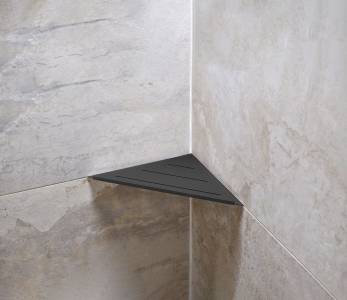 Sapho SMART rohová police do spár 297x15x210mm, černá mat XJ615B