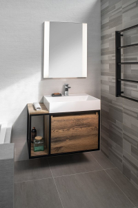 Sapho SKARA umyvadlová skříňka 80x49, 5x46, 5cm, černá mat/dub Collingwood CG003-1919