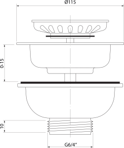 Bruckner Dřezová výpust 6/4", nerez 155.121.0