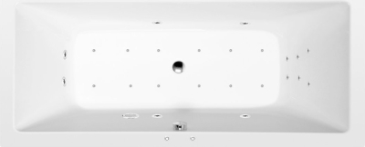 Polysan KRYSTA hydromasážní vana, 180x80x39cm, Attraction Hydro-Air, chrom 71710.4010