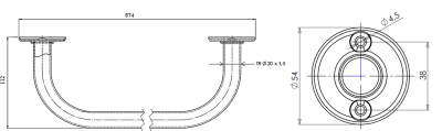 Aqualine WHITE LINE držák ručníků 80cm, bílá 8013