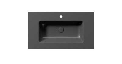 GSI PURA keramické umyvadlo Slim 82x46cm, černá mat 8885126