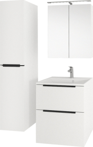 Mereo Mailo, koupelnová skříňka 61 cm, bílá, černé madlo CN510SB
