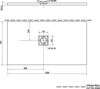 Polysan FLEXIA vanička z litého mramoru s možností úpravy rozměru, 130x70cm 90121