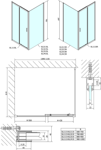 Polysan EASY sprchové dveře 1100mm, čiré sklo EL1115