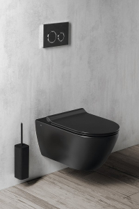 GSI PURA závěsná WC mísa, Swirlflush, 36x55cm, černá dual-mat 881526