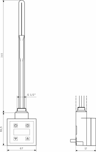 Sapho KTX topná tyč s termostatem, 400 W, černá mat KTX-B-400