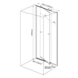 Aqualine AMICO sprchové dveře výklopné 1040-1220x1850mm, čiré sklo G100