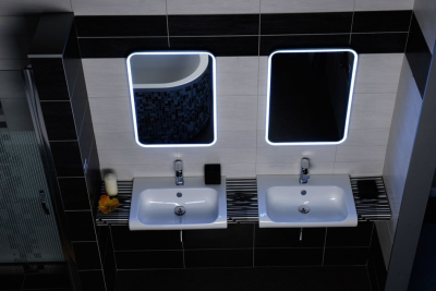 Sapho FLOAT zrcadlo s LED podsvícením 60x80cm, bílá 22572