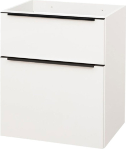 Mereo Mailo, koupelnová skříňka 61 cm, bílá, mat, černé madlo CN540SB