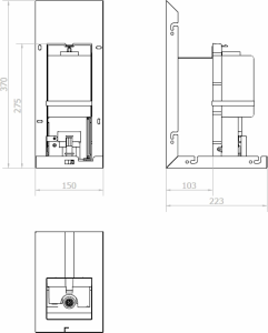 NOFER BASIC zrcadlová skříňka 70cm s automatickým dávkovačem mýdla a senzorovým osoušečem rukou MUM000119