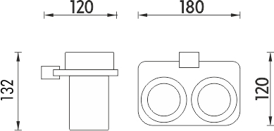 Nimco KIBO Dvojitý držák sklenek Ki X3-58DW-26